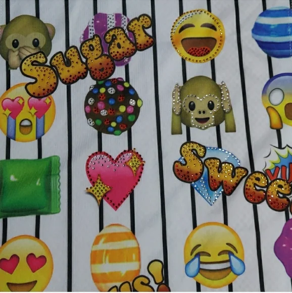 Candy Crush Emoji Sleeveless Tunic with Mesh Back - K-Pop Style - (fits S - M) - Picture 8 of 8